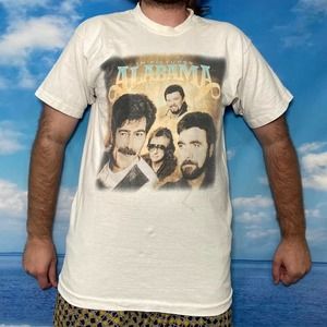 Vintage 90s alabama band tee shirt signed fotl white
